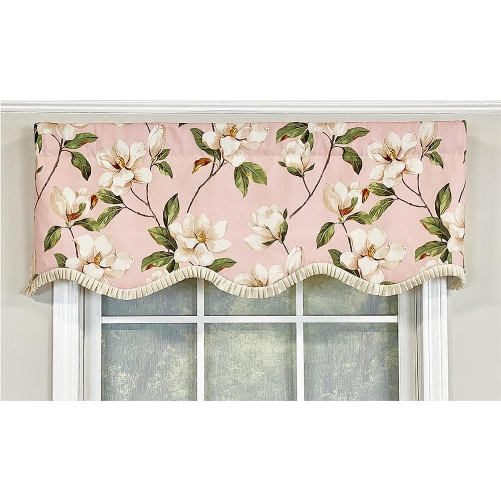 RLF Home - Magnolia Ruffled Provance Valance 3" Rod Pocket 50" x 17" - Petal pink