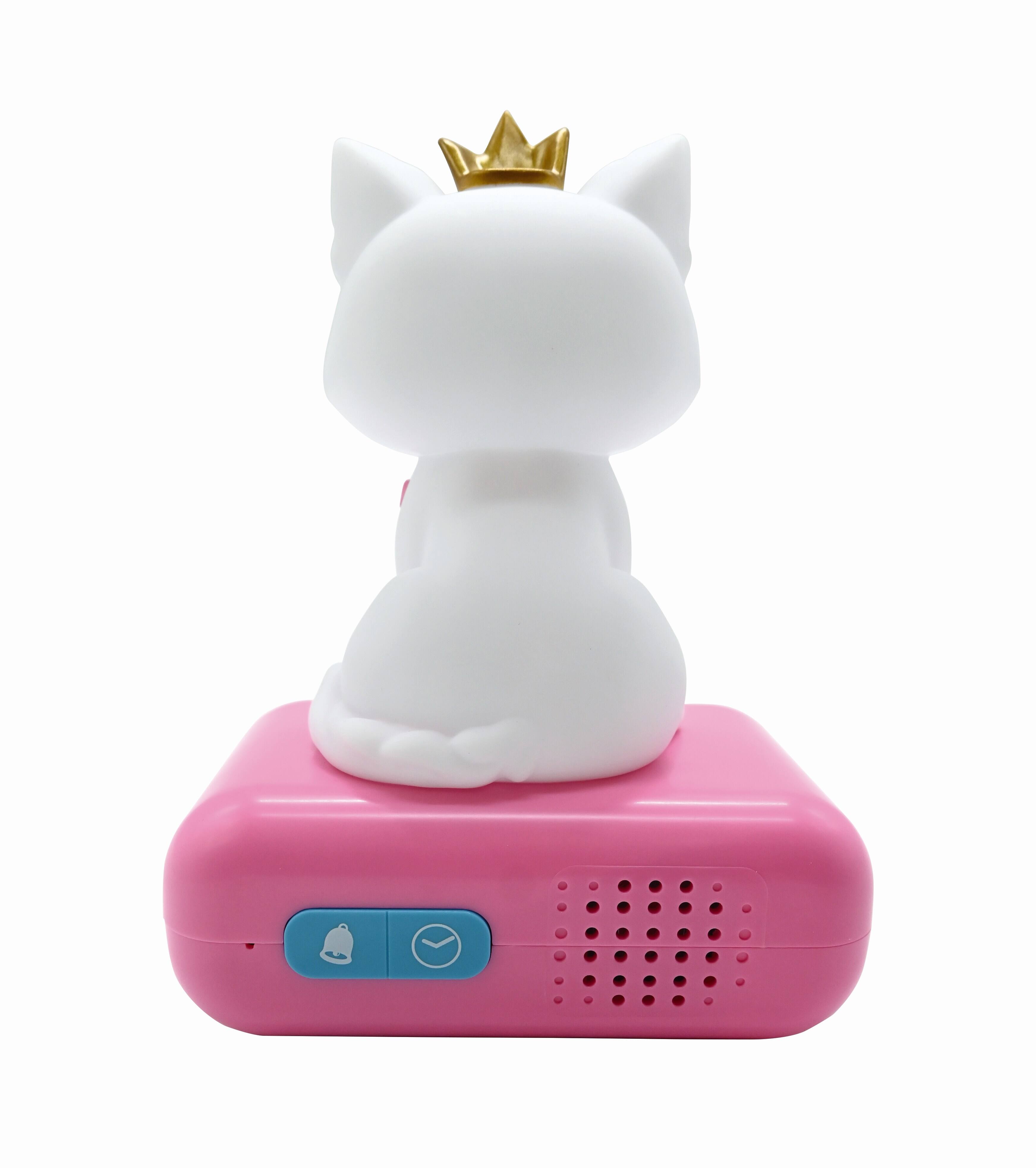 Alt View 2. Lexibook - Alarm Clock with Cat 3D Design Night Light and Sound Effects - WHITE.