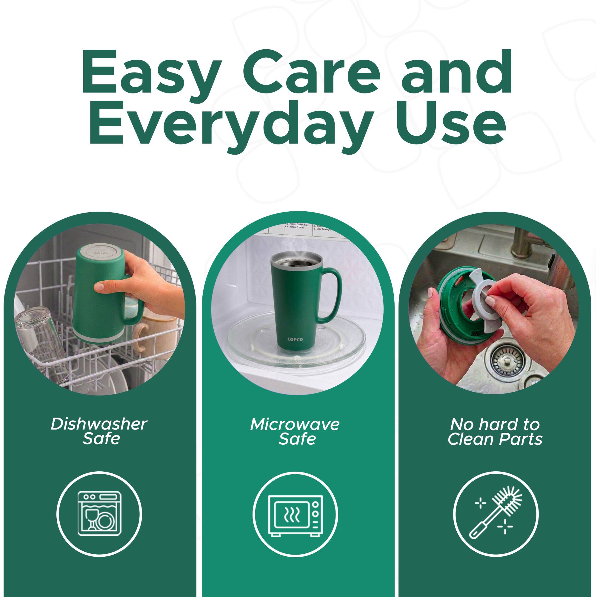 Easy Care and Everyday Use  
- Dishwasher Safe  
- Microwave Safe  
- No hard to Clean Parts