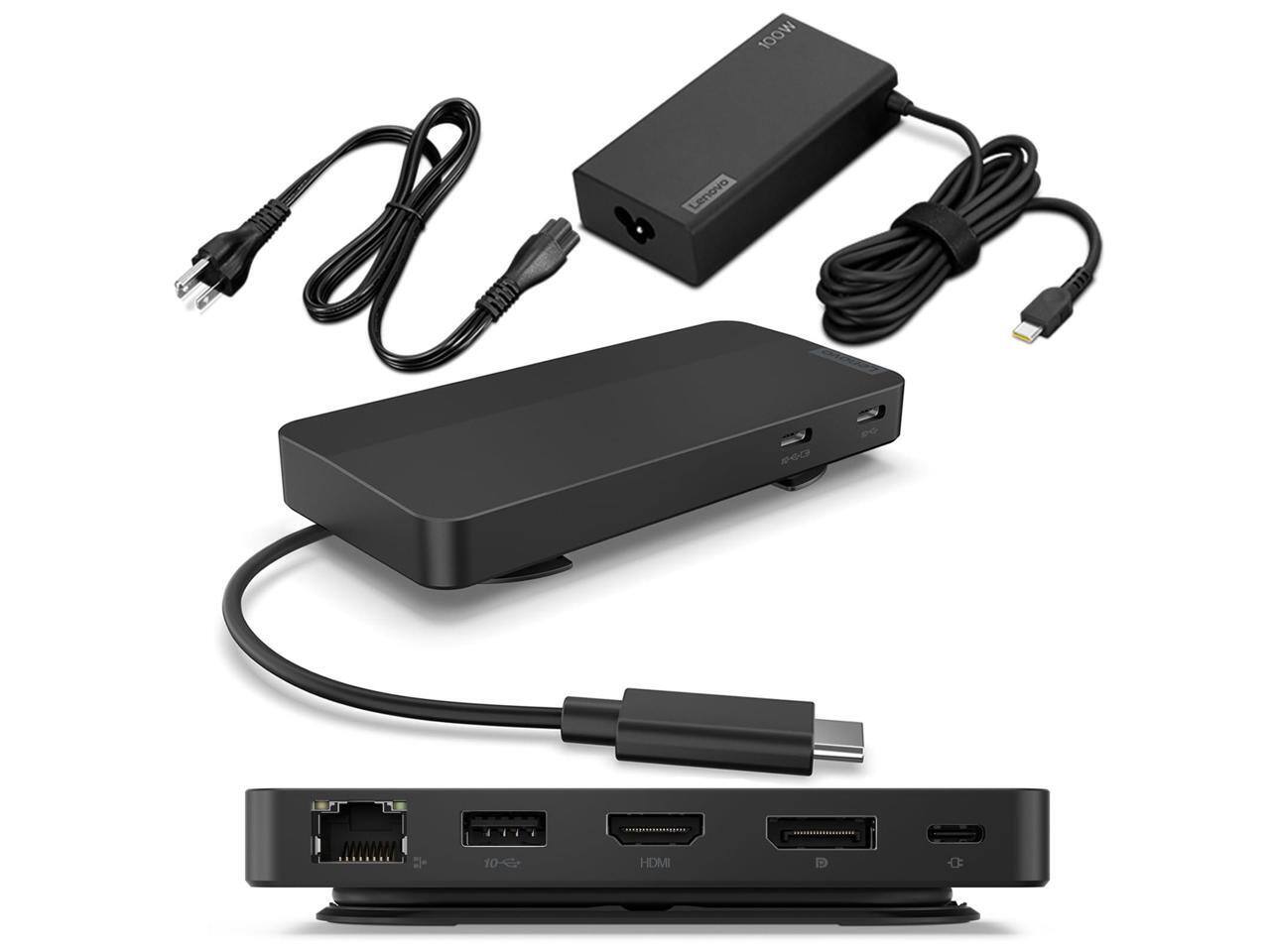 Lenovo USB C Dual Display Travel Dock with Adapter 40B90100US