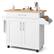 Front. Costway - Costway Rolling Kitchen Island Cart Storage Cabinet w/ Towel & Spice Rack - White.