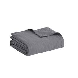 Gracie Mills - Vaughan Breathable Lightweight Cotton Blanket - Charcoal