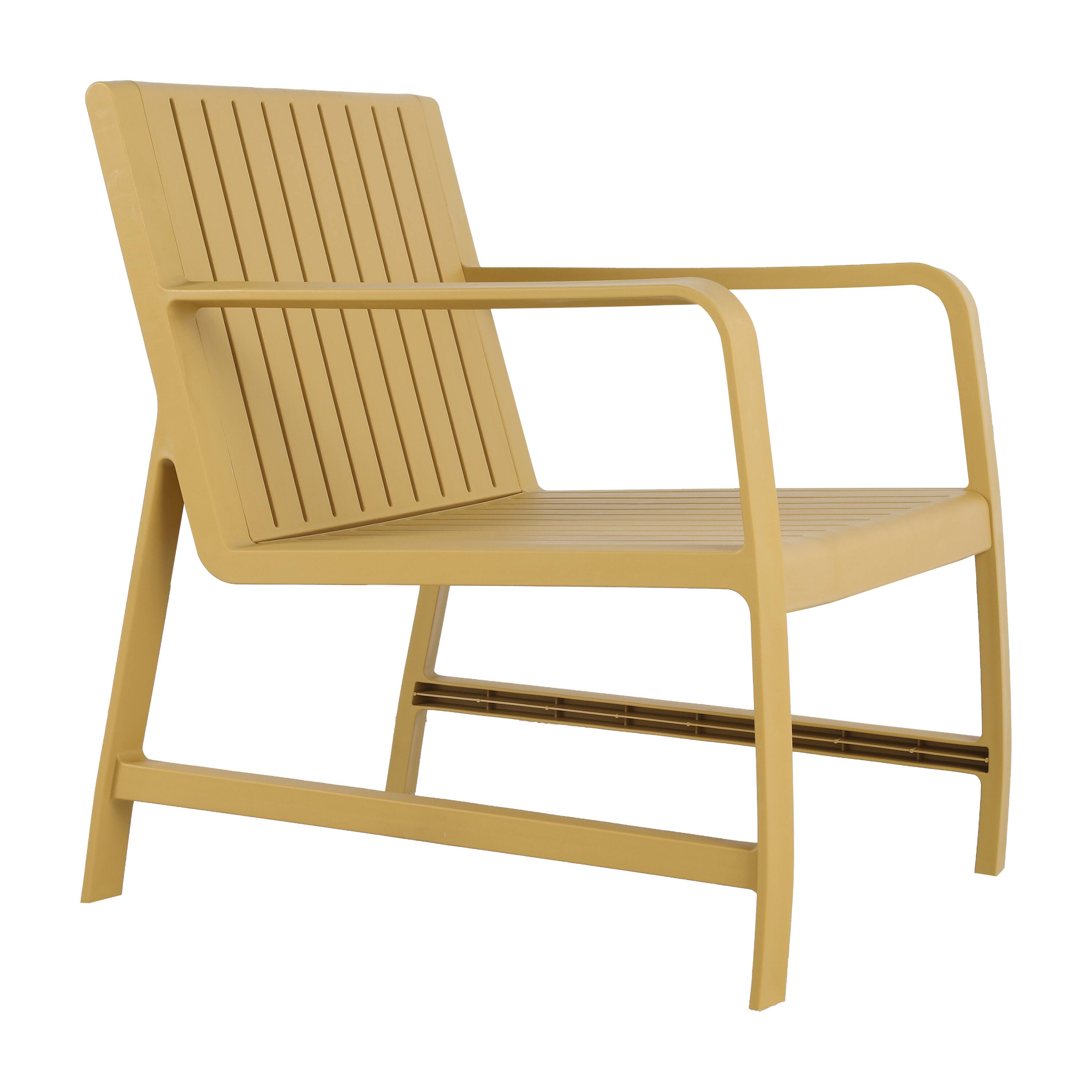 Alt View 4. Mondawe - 5-Piece Outdoor Furniture Set – 3-Seater Sofa ,2 Chairs & 2 Coffee Tables - Yellow.