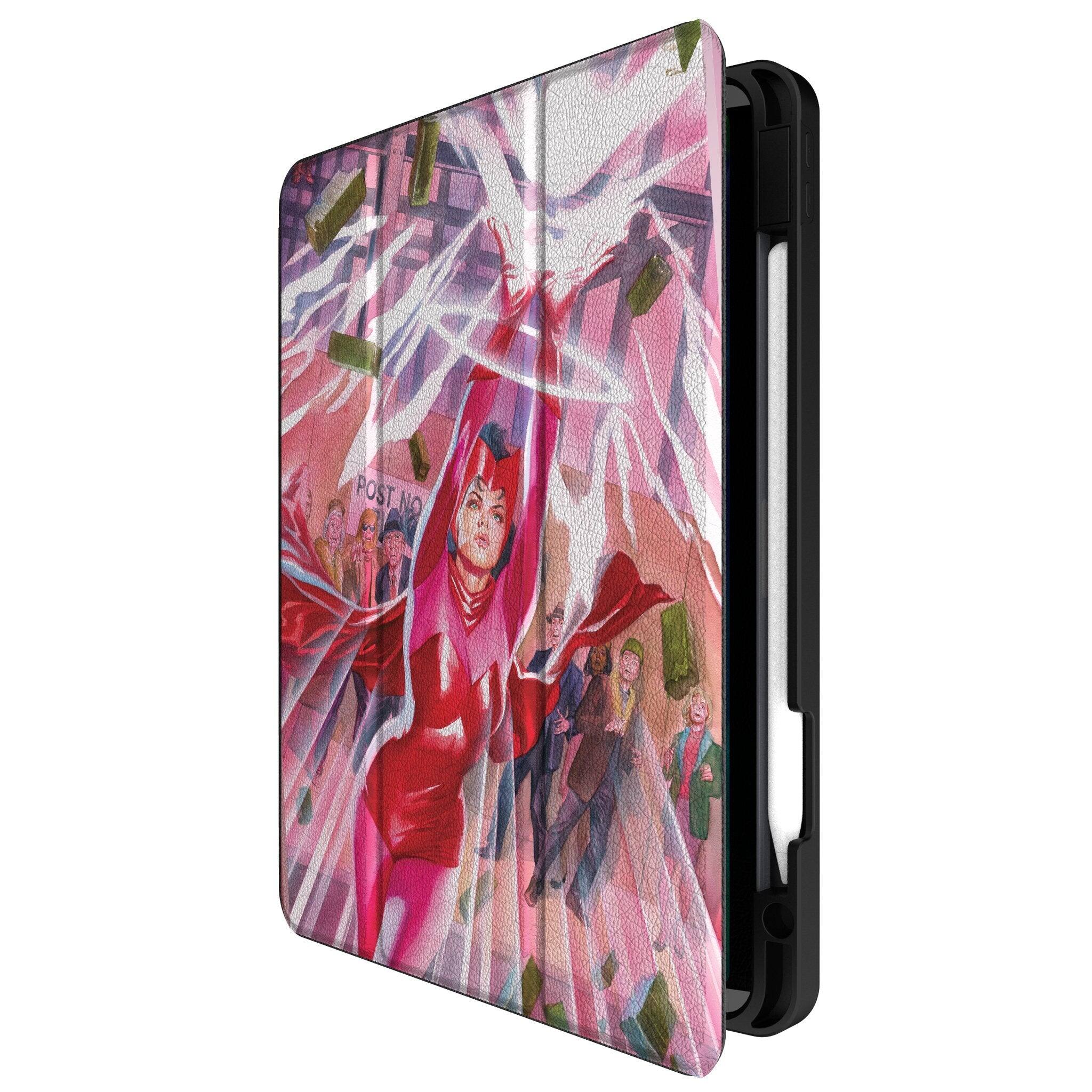 Angle. Keyscaper - Marvel Cover Art Tablet Case - Apple iPad Air 13in (M2/M3) - Scarlet Witch.
