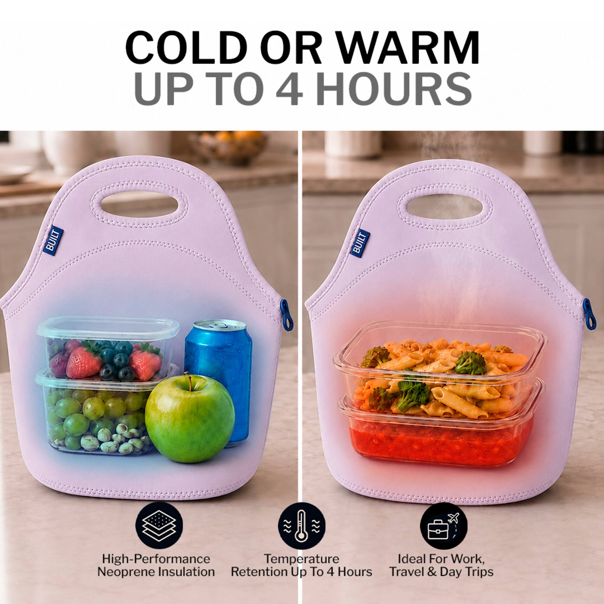 COLD OR WARM UP TO 4 HOURS

BUILT High-Performance Temperature Ideal For Work, Neoprene Insulation Retention Up To 4 Hours Travel & Day Trips