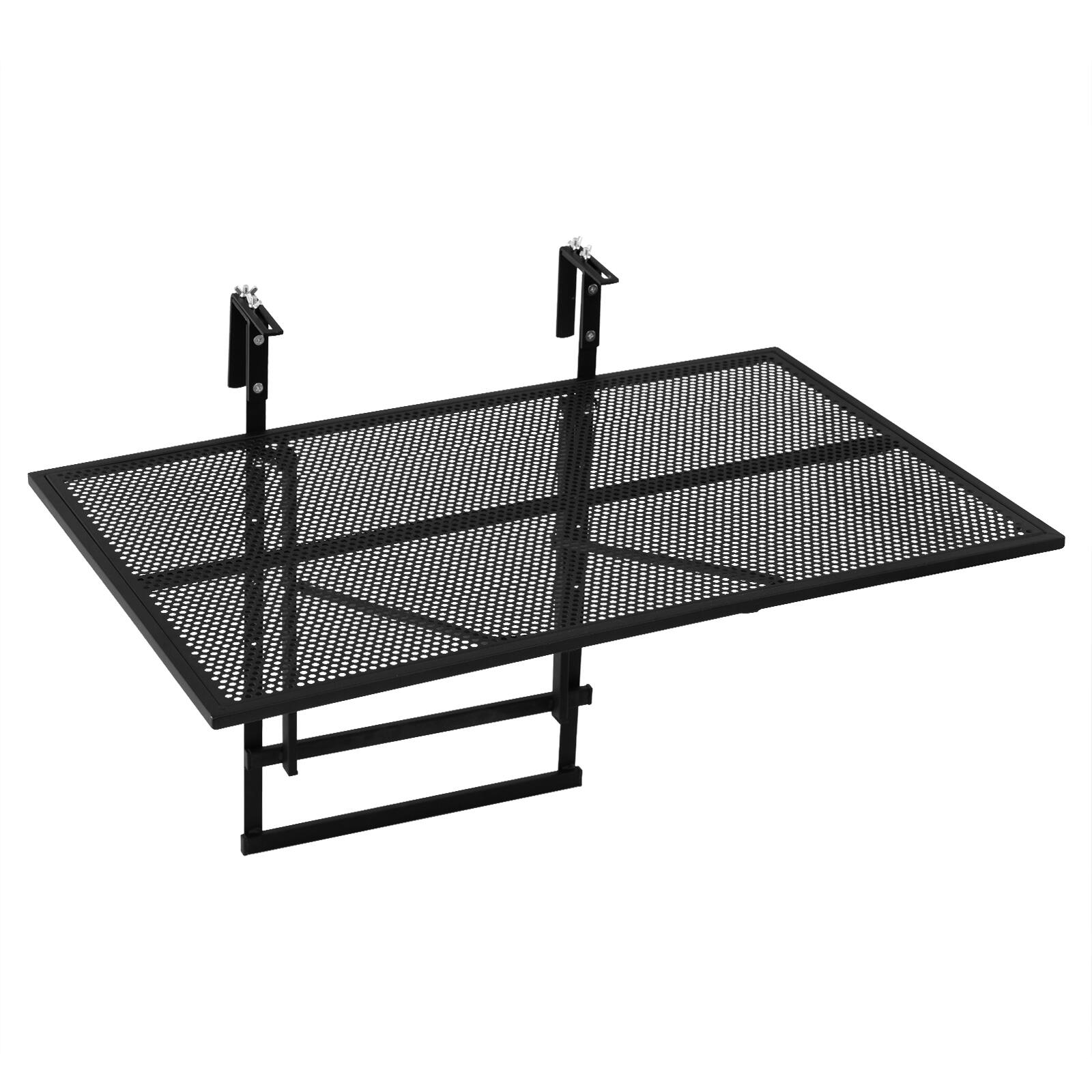 Alt View 9. Gymax - Gymax 31.5'' Balcony Railing Table w/ 5-Position Adjustable Height for Porch Patio - Black.