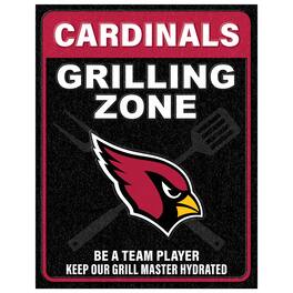 Fan Creations - Arizona Cardinals 13" x 20" Grill Zone Metal Sign - Multicolor