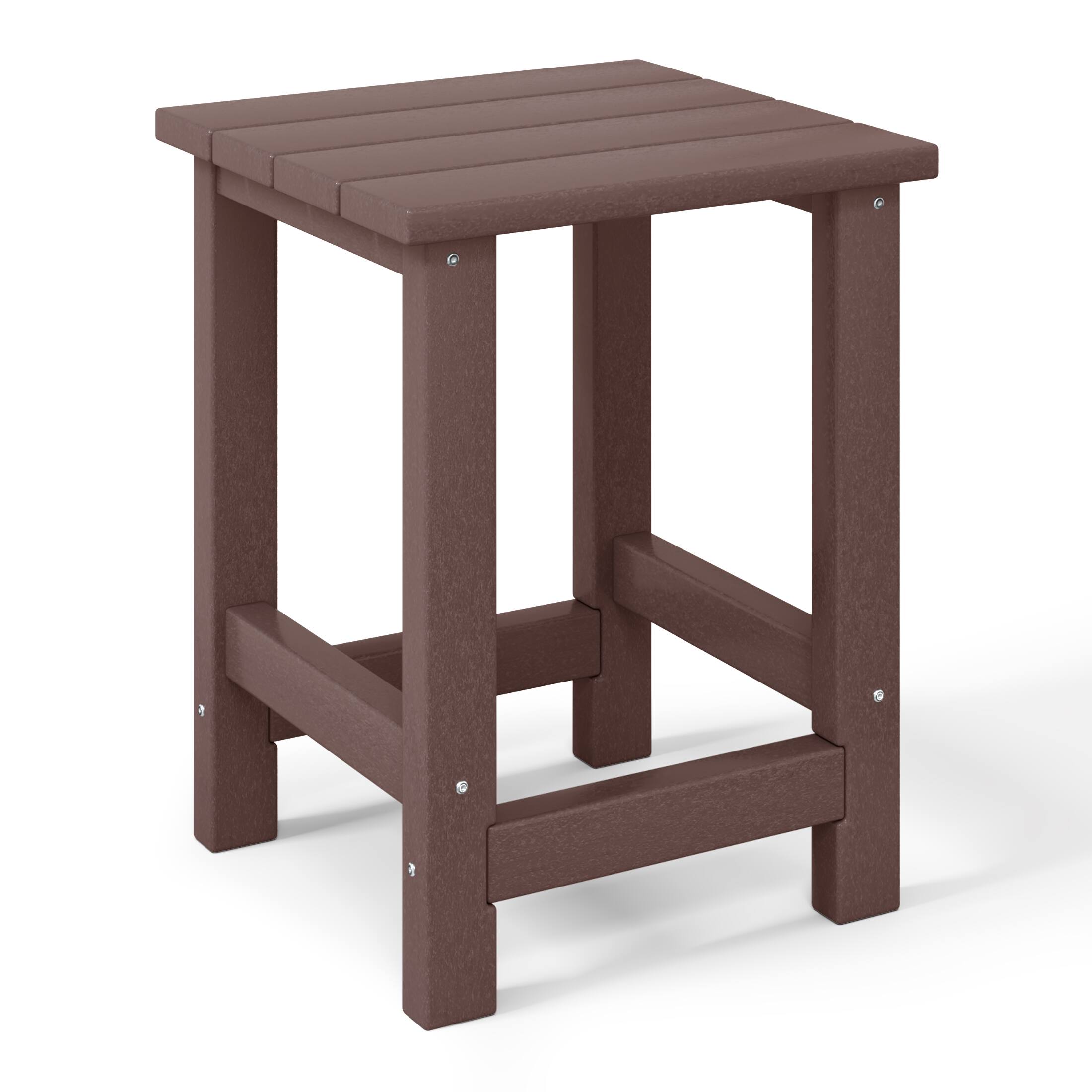 Left. WestinTrends - WestinTrends Malibu Kids Outdoor Patio Furniture HDPE Adirondack Square Side Table - Dark Brown.