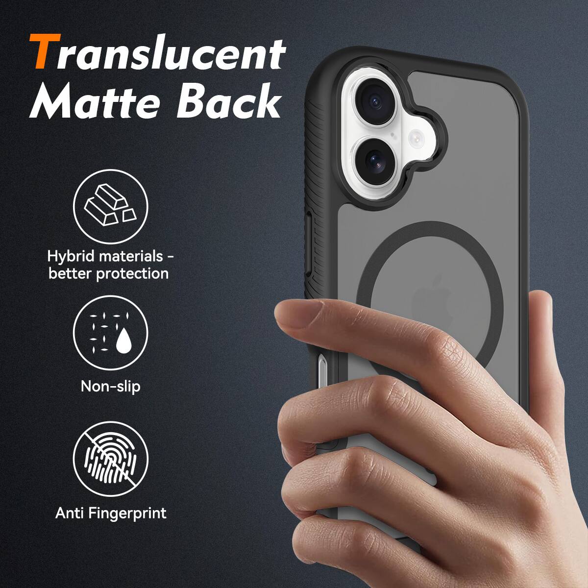 Translucent Matte Back

- Hybrid materials - better protection
- Non-slip
- Anti Fingerprint
