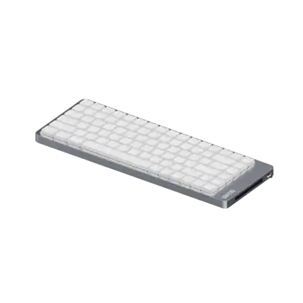 Front. Lofree - Lofree Flow2 100-Key Triple-Mode Low-Profile Mechanical Keyboard with Surfer Linear Switches - White - White.