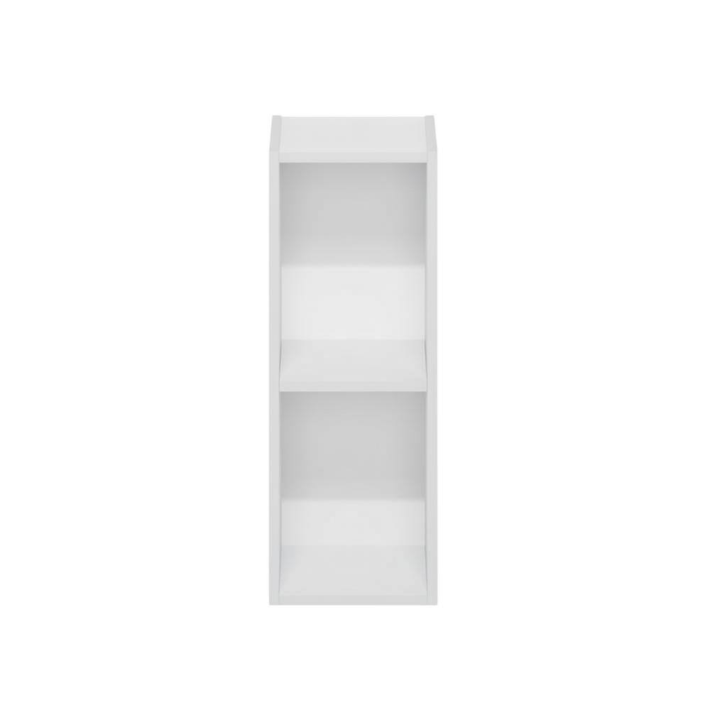 Back. FurniFact - Wooden White Bookcase with Compact Size and Sturdy Construction - White.