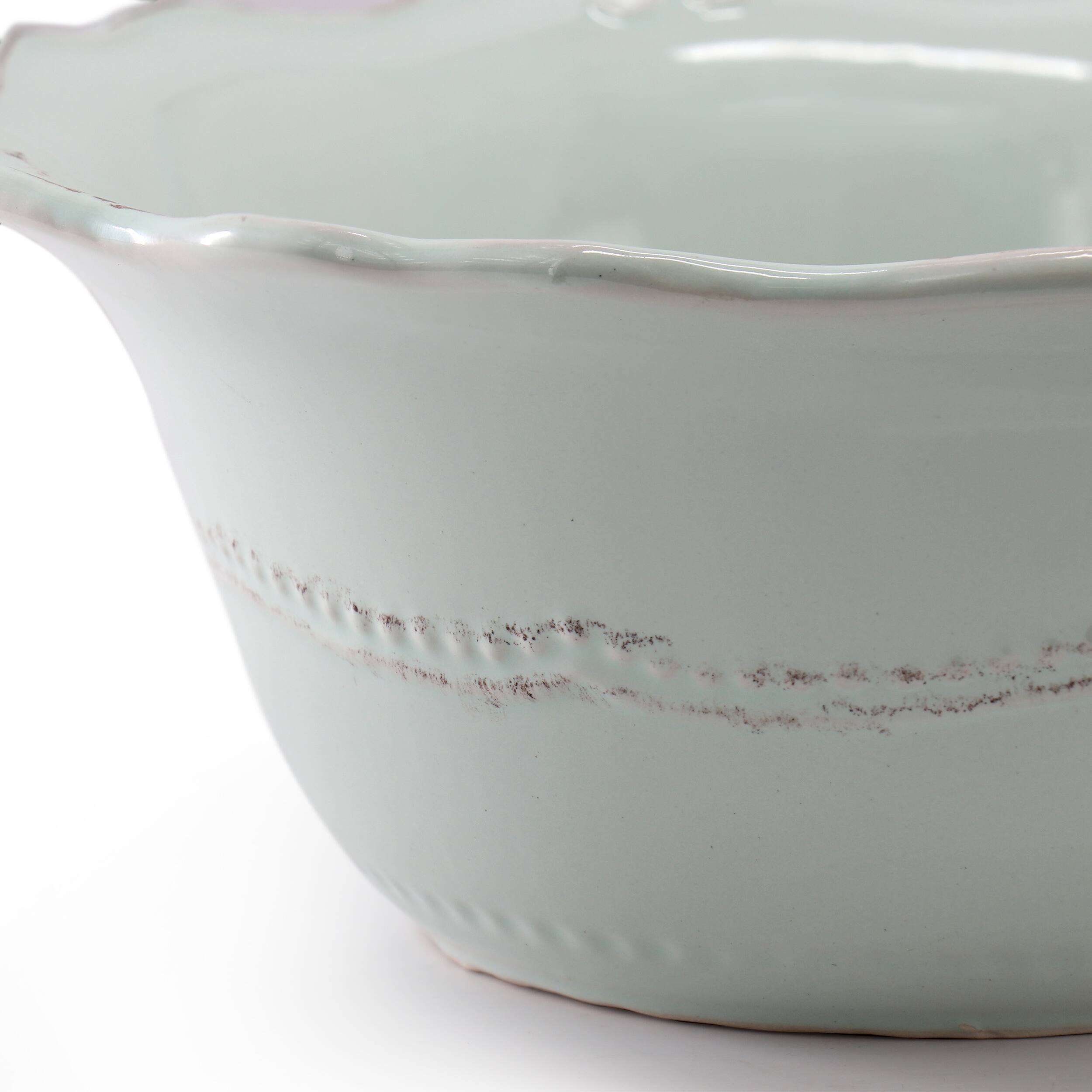 Alt View 3. Modern Southern Home - Modern Southern Home Capri 2 Piece 10 Inch Scalloped Stoneware Serving Bowl Set in Egg Blue - Blue.