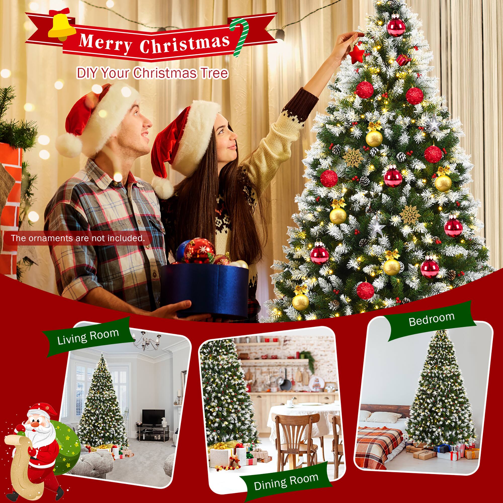 Merry Christmas! DIY Your Christmas Tree. The ornaments are not included. Living Room, Bedroom, Dining Room.