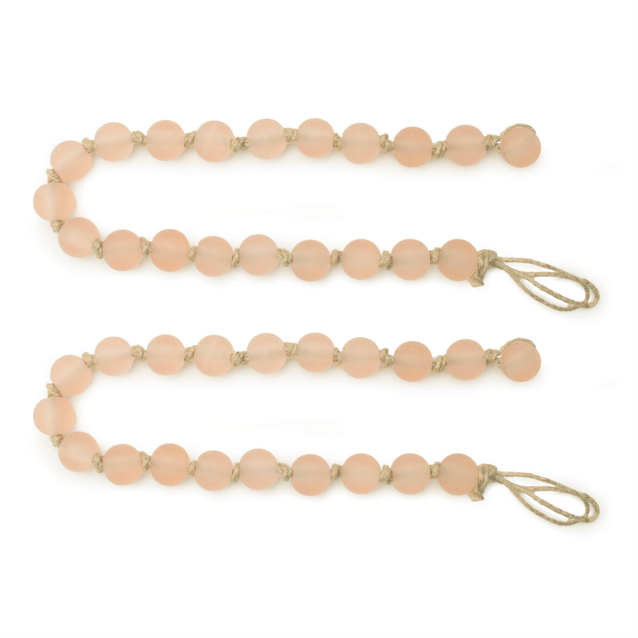 Left. BreeBe - Frosted Glass Bead Garland (Set of 2) - Pink, Beige.