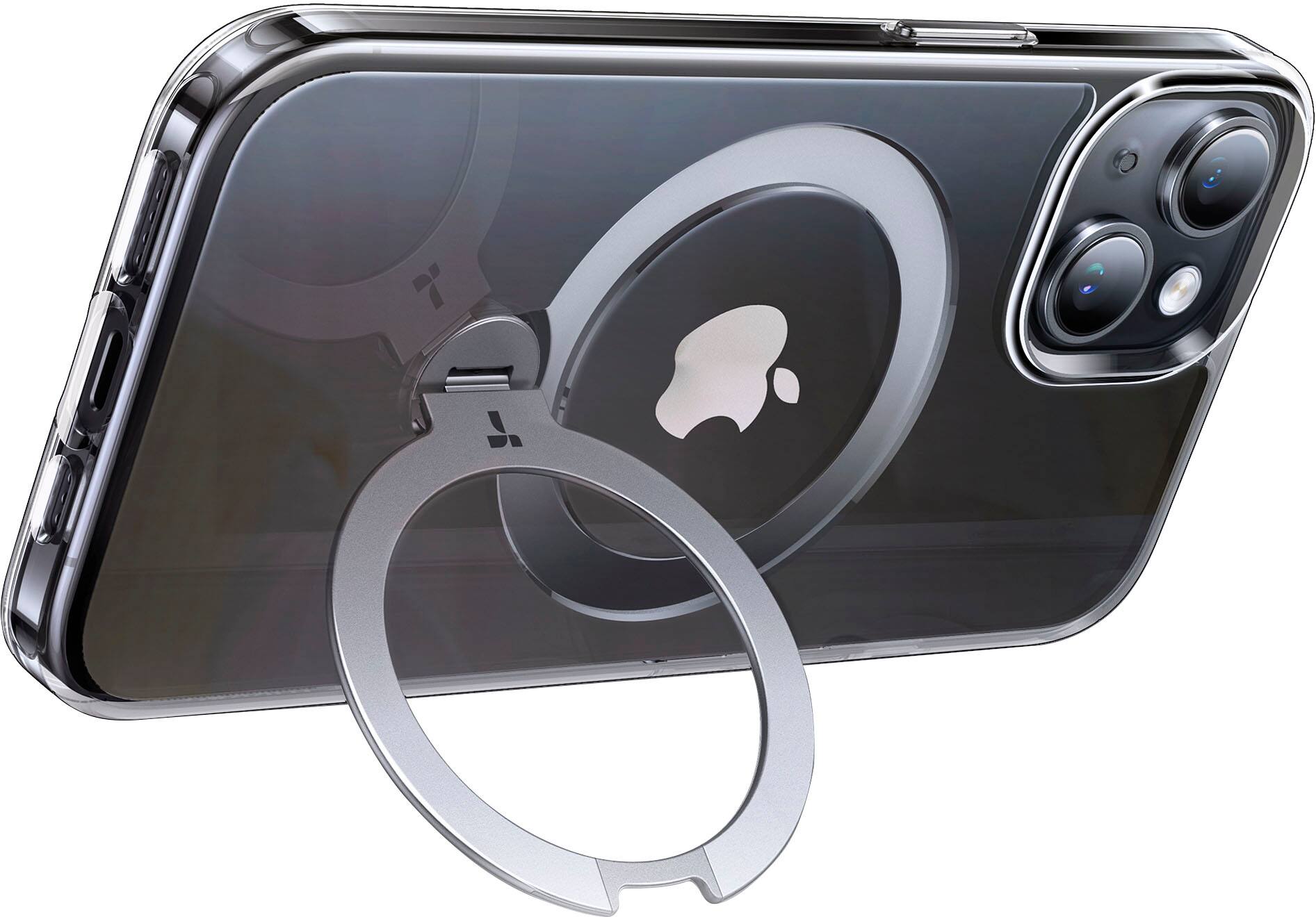 Alt View Zoom 2. TORRAS - UPRO Ostand Spin 360° Magnetic Stand Military Grade Shockproof & MagSafe-Compatible Case for Apple iPhone 15 - Clear.