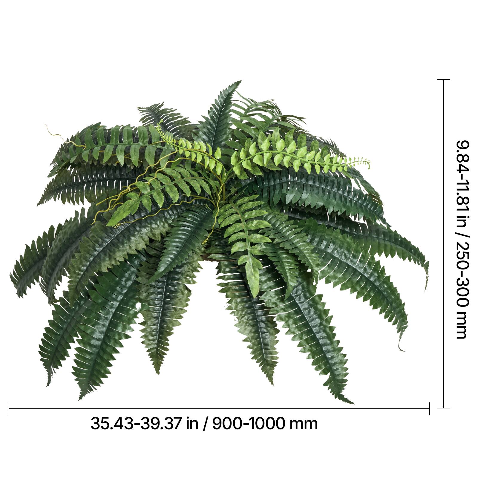 9.84-11.81 in / 250-300 mm
35.43-39.37 in / 900-1000 mm