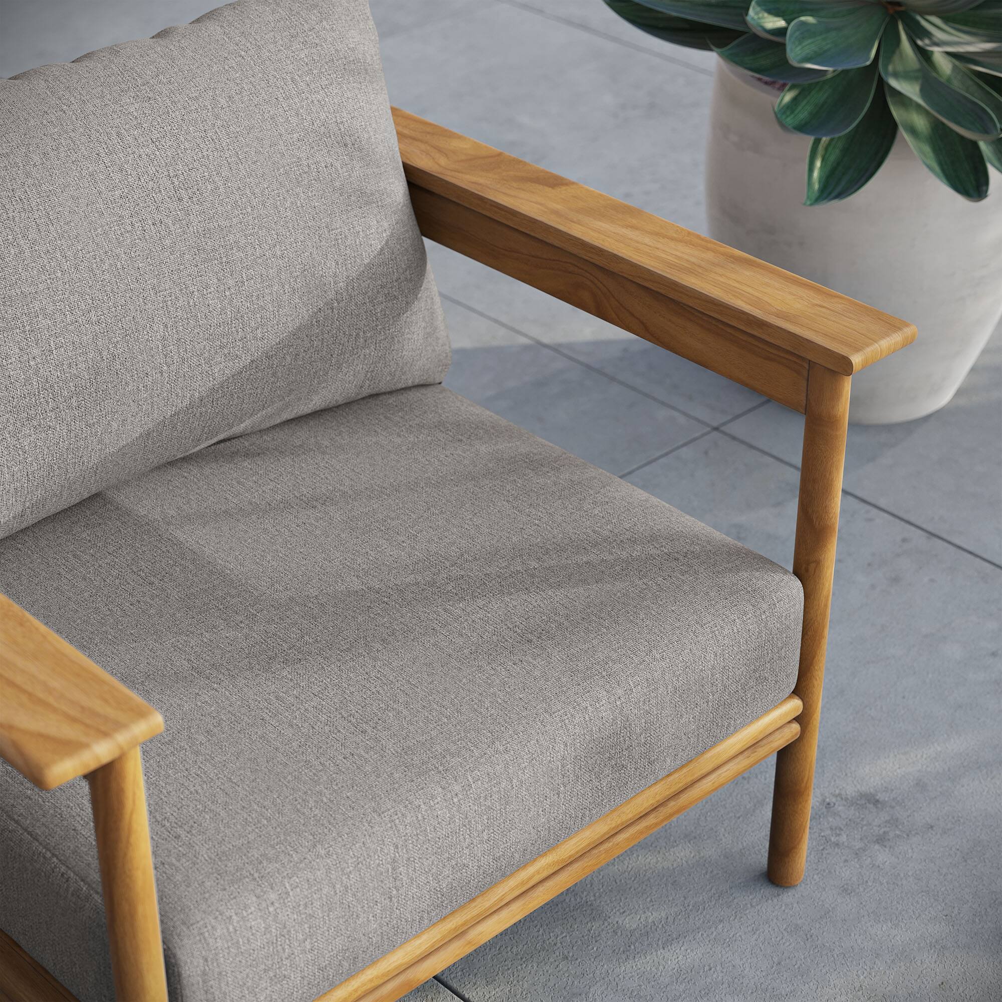 Alt View 2. Modway - Wren Outdoor Patio Teak Wood Armchair by Modway - Natural Driftwood.