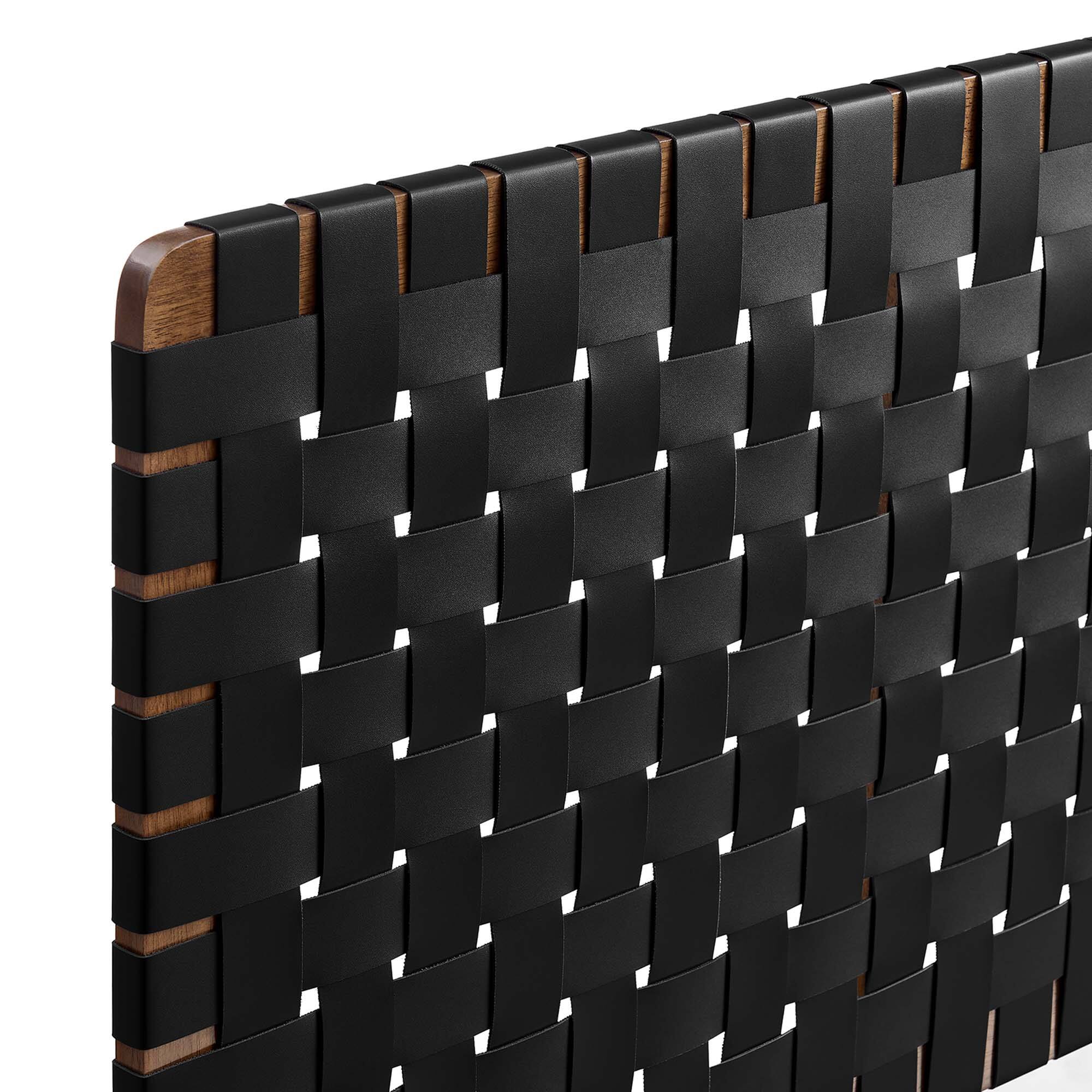 Alt View 1. Modway - Sparta Weave Wall-Mount Vegan Leather King Headboard by Modway - Black.