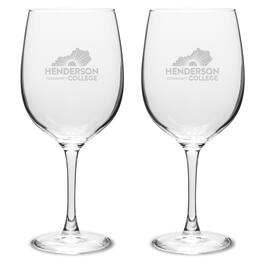 Jardine - Henderson Community College Two-Piece 19oz. Traditional Wine Glass Set - Multicolor