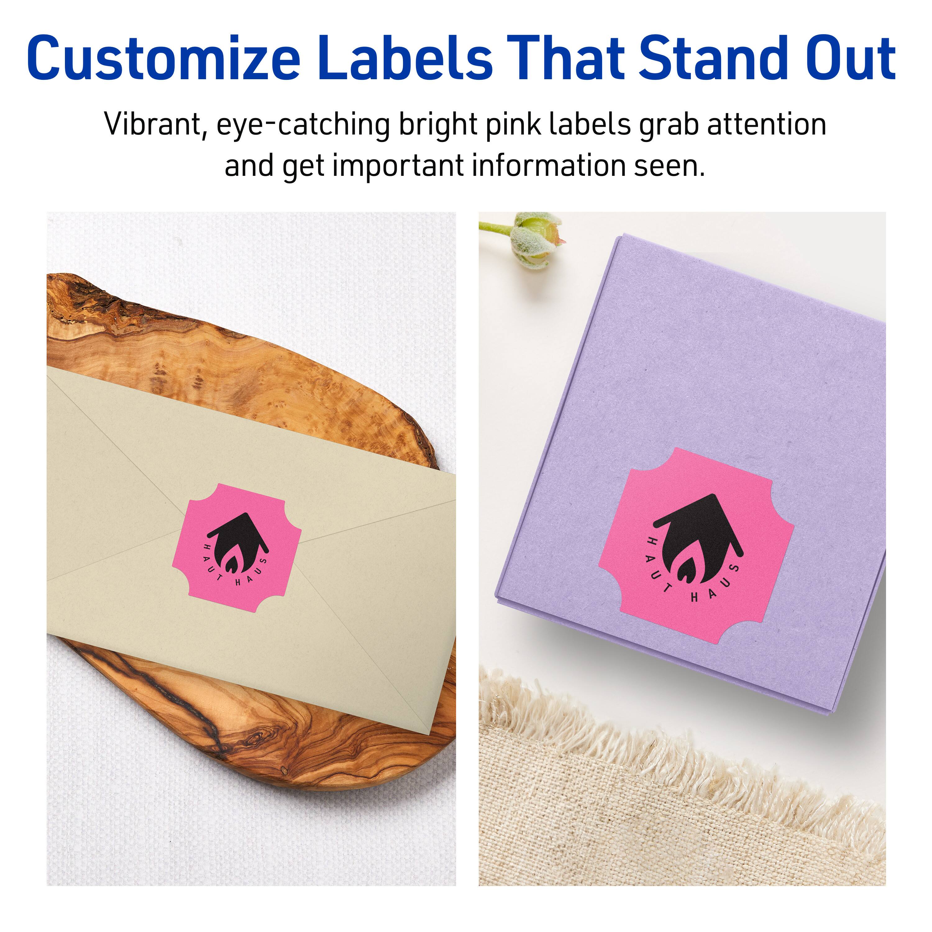 Customize Labels That Stand Out

Vibrant, eye-catching bright pink labels grab attention and get important information seen.