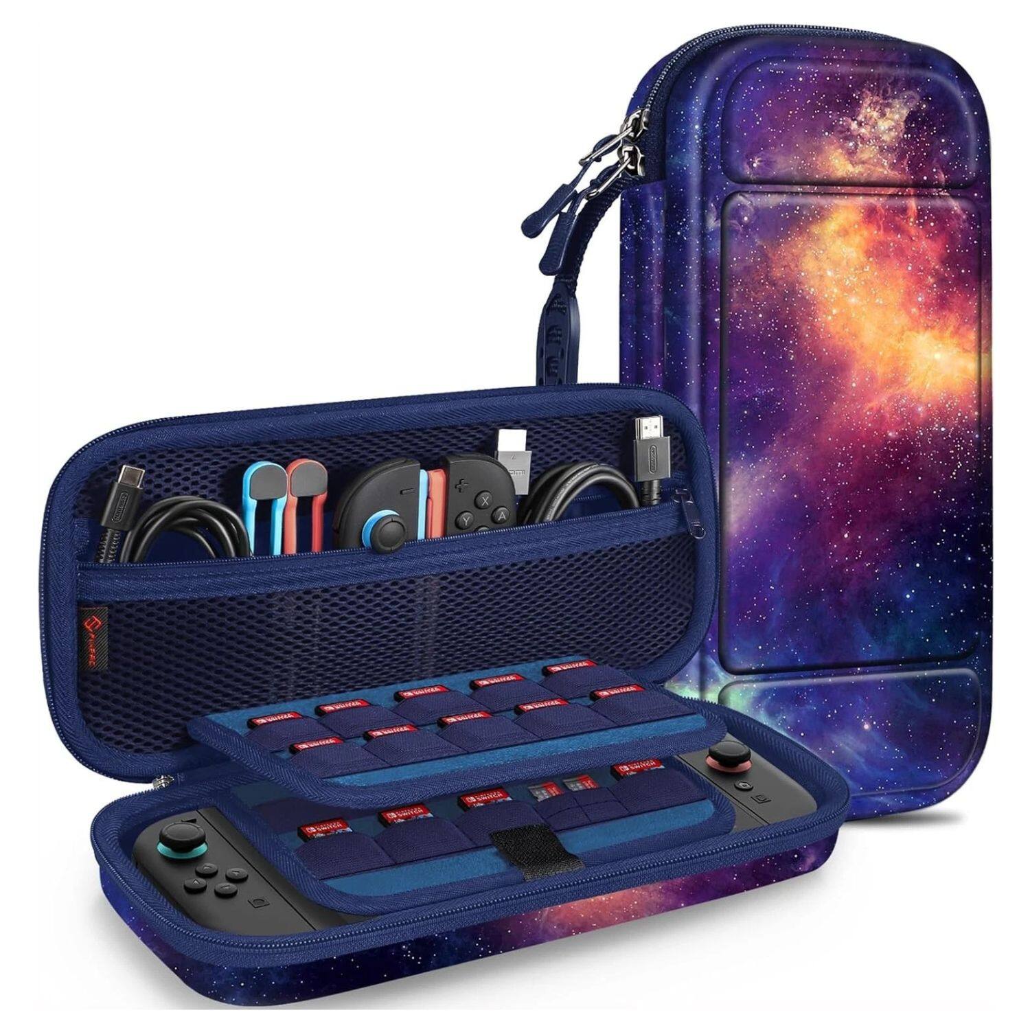 Angle. Stock Preferred - Carrying Case for Nintendo Switch 2 (2025) Hard Shell Portable Travel Bag Cover Galaxy - Galaxy.