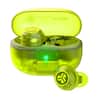 Front. JLab - GO POP ANC True Wireless Earbuds - Transparent Neon Green.