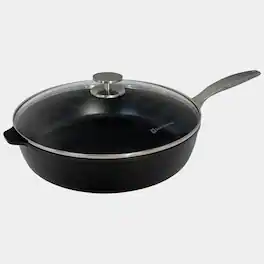 Swiss Diamond - CHD Nonstick Saute Pan with Glass Lid, 5.8 qt - Black