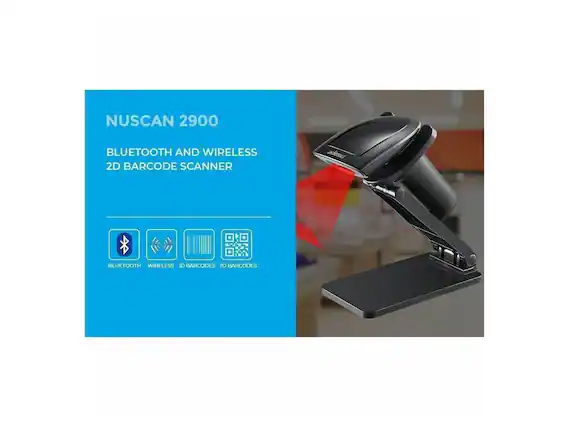 NUSCAN 2900
BLUETOOTH AND WIRELESS 2D BARCODE SCANNER
- BLUETOOTH
- WIRELESS
- 1D BARCODES
- 2D BARCODES