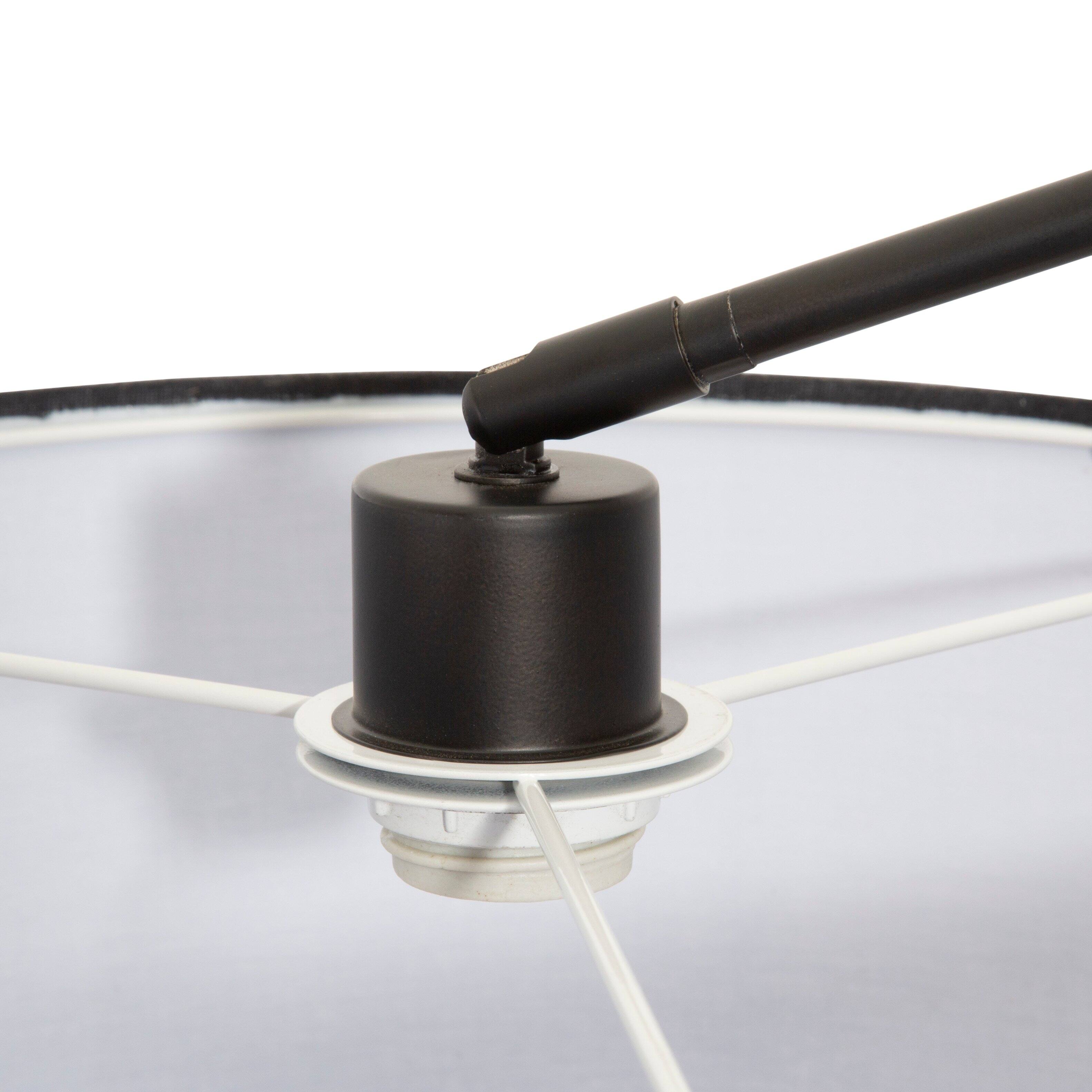 Alt View 10. FC Design - FC Design Modern 81" Tall Standing Adjustable Arched Floor Lamp with Double Drum Shade and Marble Base - Black - Black.