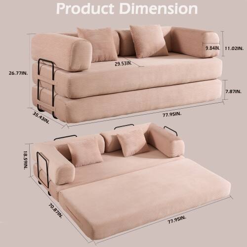 Product Dimension: 9.84IN, 11.02IN, 29.53IN, 26.77IN, 7.87IN, 35.43IN, 77.95IN, 18.59IN, 70.87IN, 77.95IN