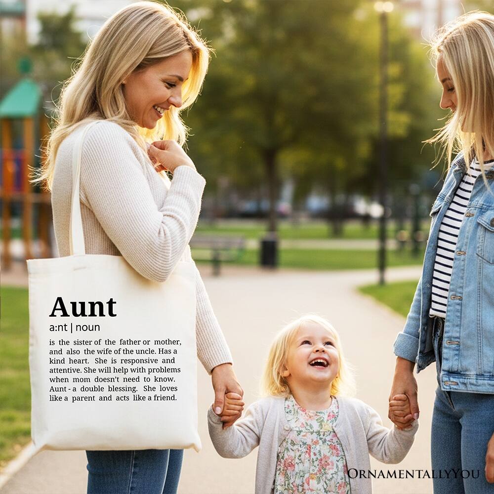 Aunt  
a:nt | noun  
is the sister of the father or mother, and also the wife of the uncle. Has a kind heart. She is responsive and attentive. She will help with problems when mom doesn't need to know. Aunt- a double blessing. She loves like a parent and acts like a friend.  

ORNAMENTALLY YOU