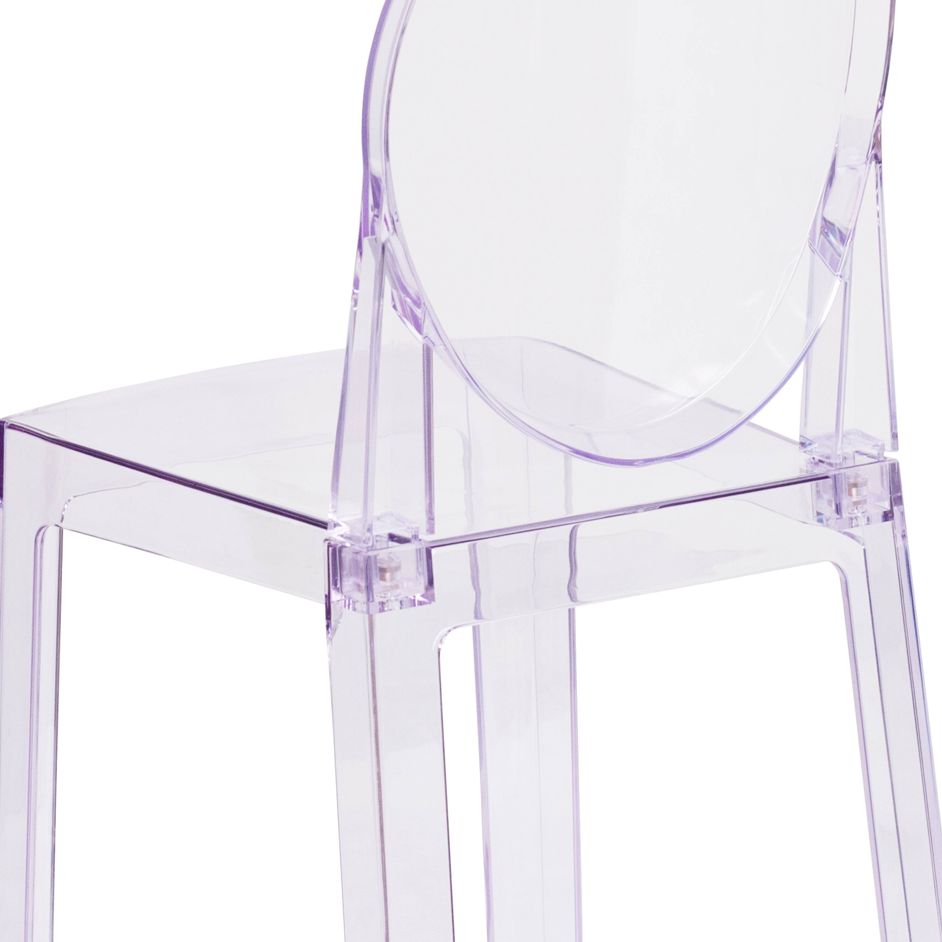 Alt View 10. Emma + Oliver - 4 Pack Ghost Chair with Oval Back - Transparent Crystal.