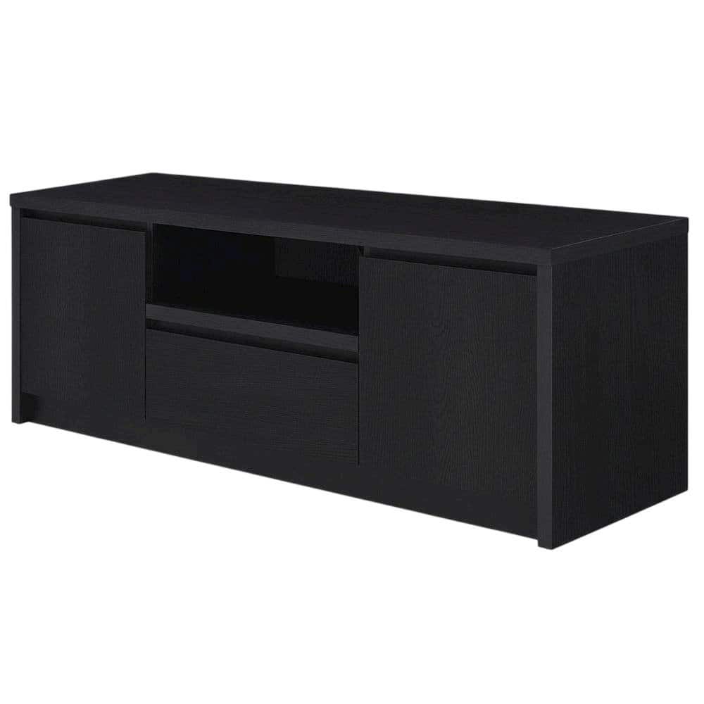 FurniFact - 2-Door TV Stand Media Console with Contemporary Style and Engineered Wood - Black price history on PriceWatchPro