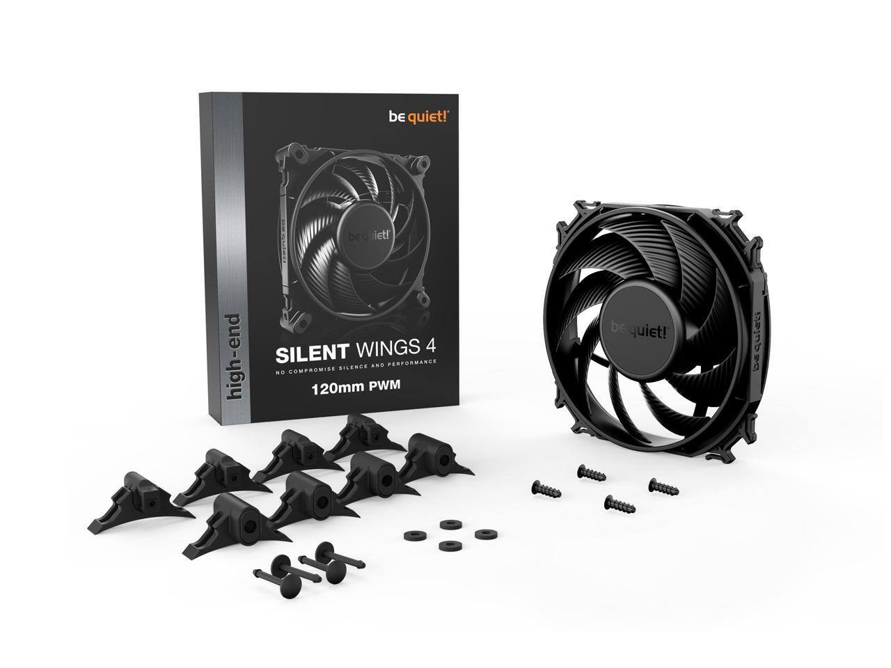 be quiet!  
be quiet!  
iet!  

WINGS  
A high-end SILENT PERFORMANCE  
SILENCE AND NO COMPROMISE  
120mm PWM  

be quiet!  
quieti 3
