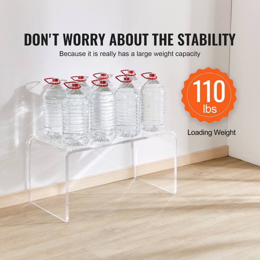 Color Integer Table VEVOR Acrylic Coffee Table, C Shaped Clear Acrylic End Table, 16.3 inch ...