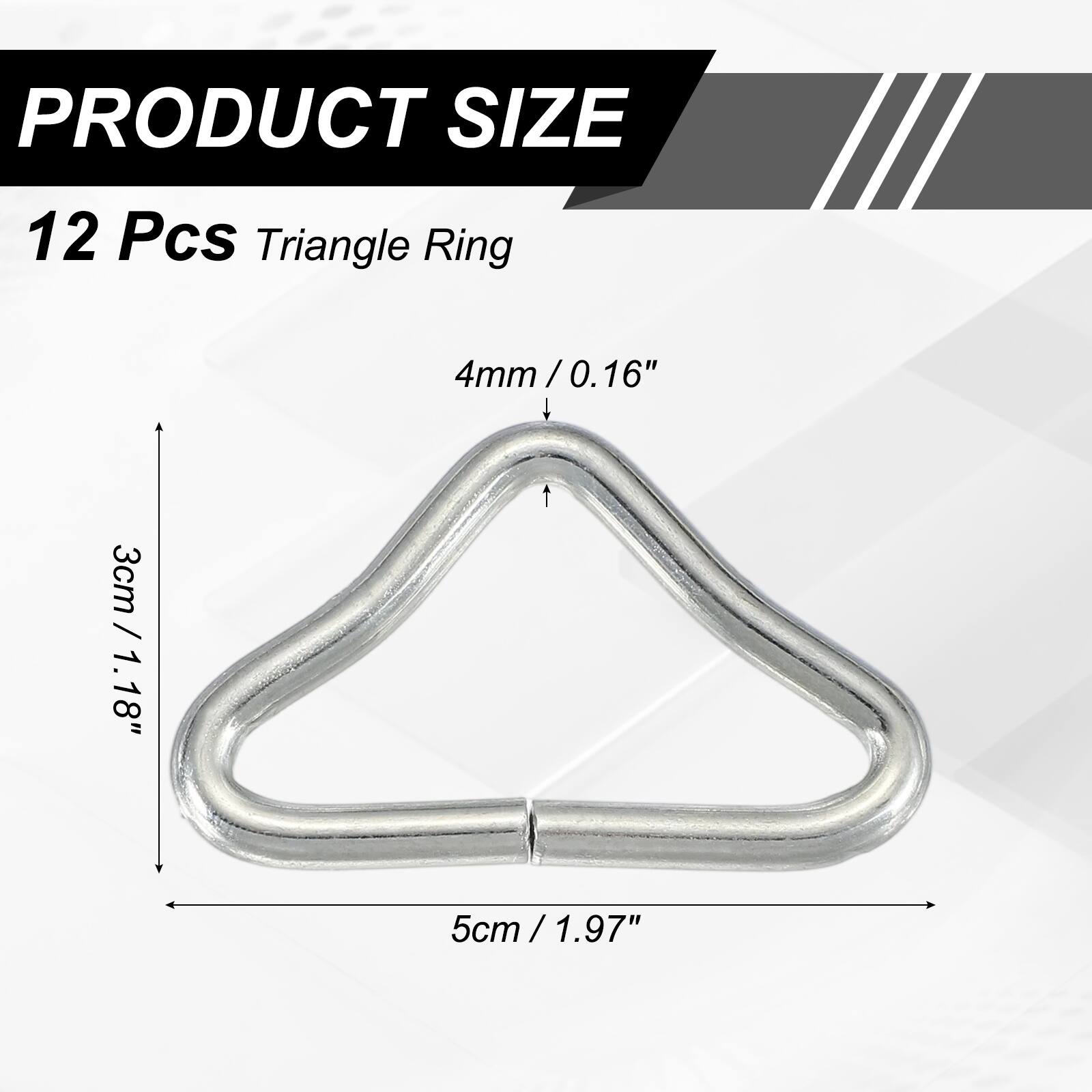 PRODUCT SIZE

12 Pcs Triangle Ring

4mm / 0.16"

3cm / 1.18"

5cm / 1.97"