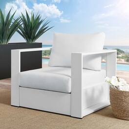 Tahoe Outdoor Patio Powder-Coated Aluminum Armchair by Modway - White White