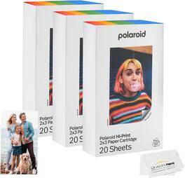 Polaroid - Hi-Print Paper - 2x3 Photo Paper Cardridge - 60 Photos + Quality Photo Microfiber cloth