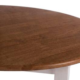 FurniFact - Solid Wood Drop-Leaf Dining Table - Natural / White