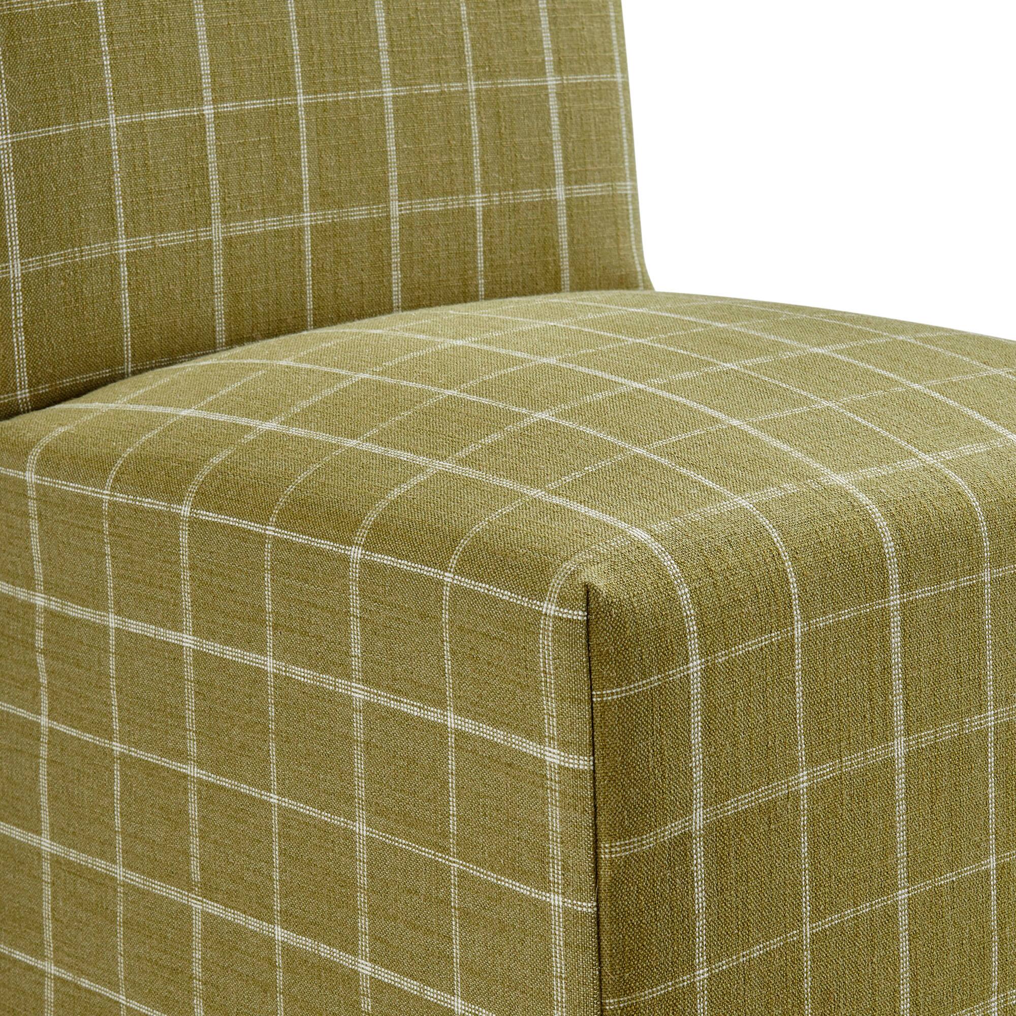 Alt View 7. Modway - Aster Linen Cotton Blend Slipcovered Dining Chairs Set of 2 by Modway - Artichoke Windowpane Check.