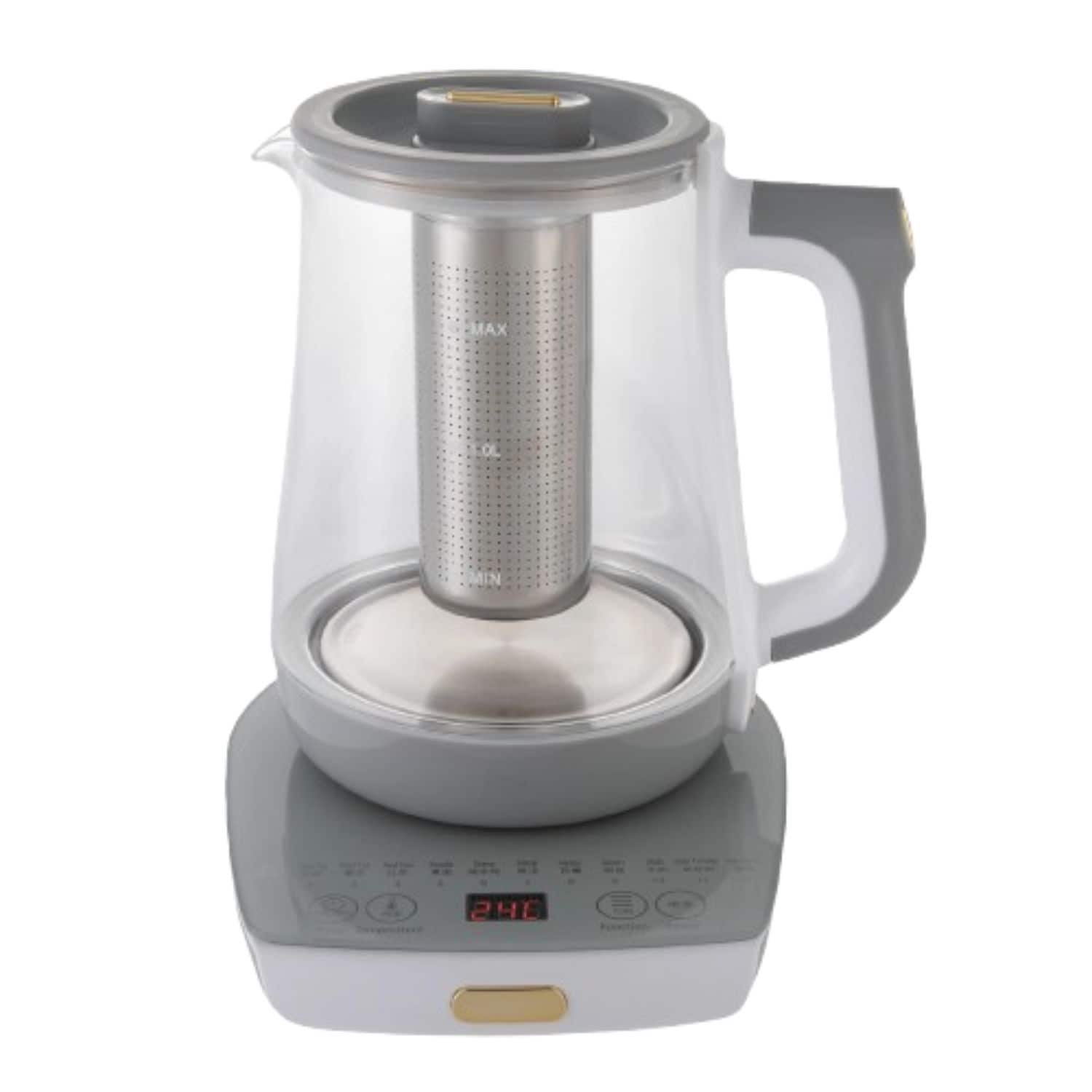 Home Collection - 1.8L Electric Glass Kettle – 800W Fast Boiling Tea & Water Boiler with Adjustable Temperature (40–90°C) - Transparent