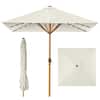 Front. Best Choice Products - Best Choice Products 9ft Deep Square Solar LED Lighted Patio Umbrella w/ Woodgrain Pattern, UV-Resistant - Ivory - Ivory.