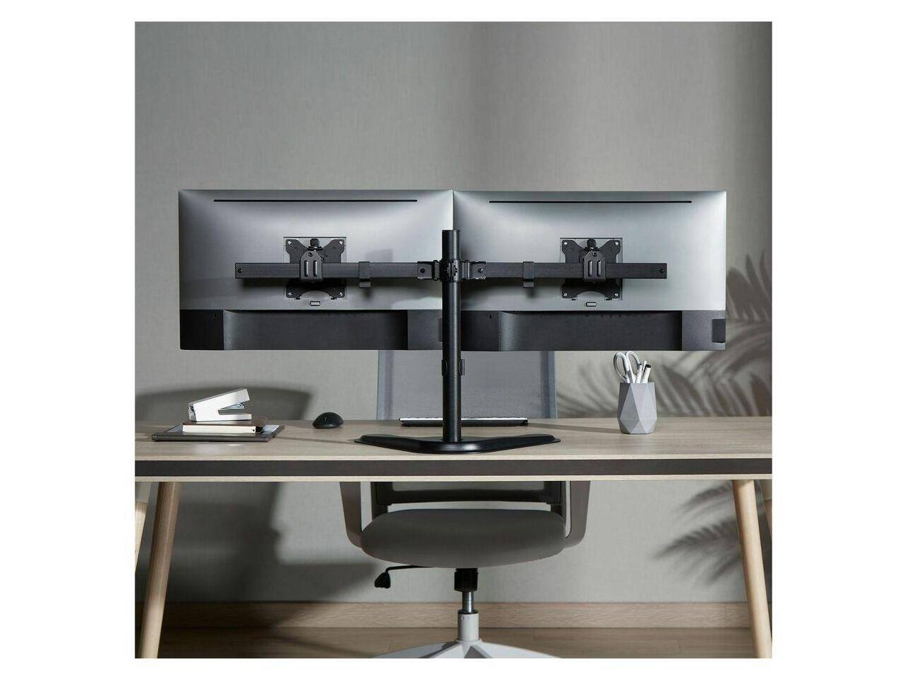 Alt View 4. Rocstor - Rocstor ErgoReach EP2 Pole Mount Dual-Screen Monitor Stand Y10N003-B1 - Black.