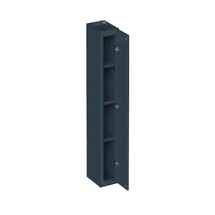 Front. Boyel Living - 9-in W x 42-in H x 12-in D Shaker RTA Kitchen Wall Cabinet with Soft-Close - Charcoal Blue.