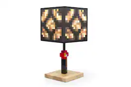 Ukonic - Minecraft Glowstone 14 Inch Corded Desk LED Bedside Night Light Lamp for Gamers - Brown