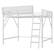 Alt View 4. GOODSILO - Queen Size Metal Loft Bed with Storage Shelves and Ladder for Kids and Teens - White.