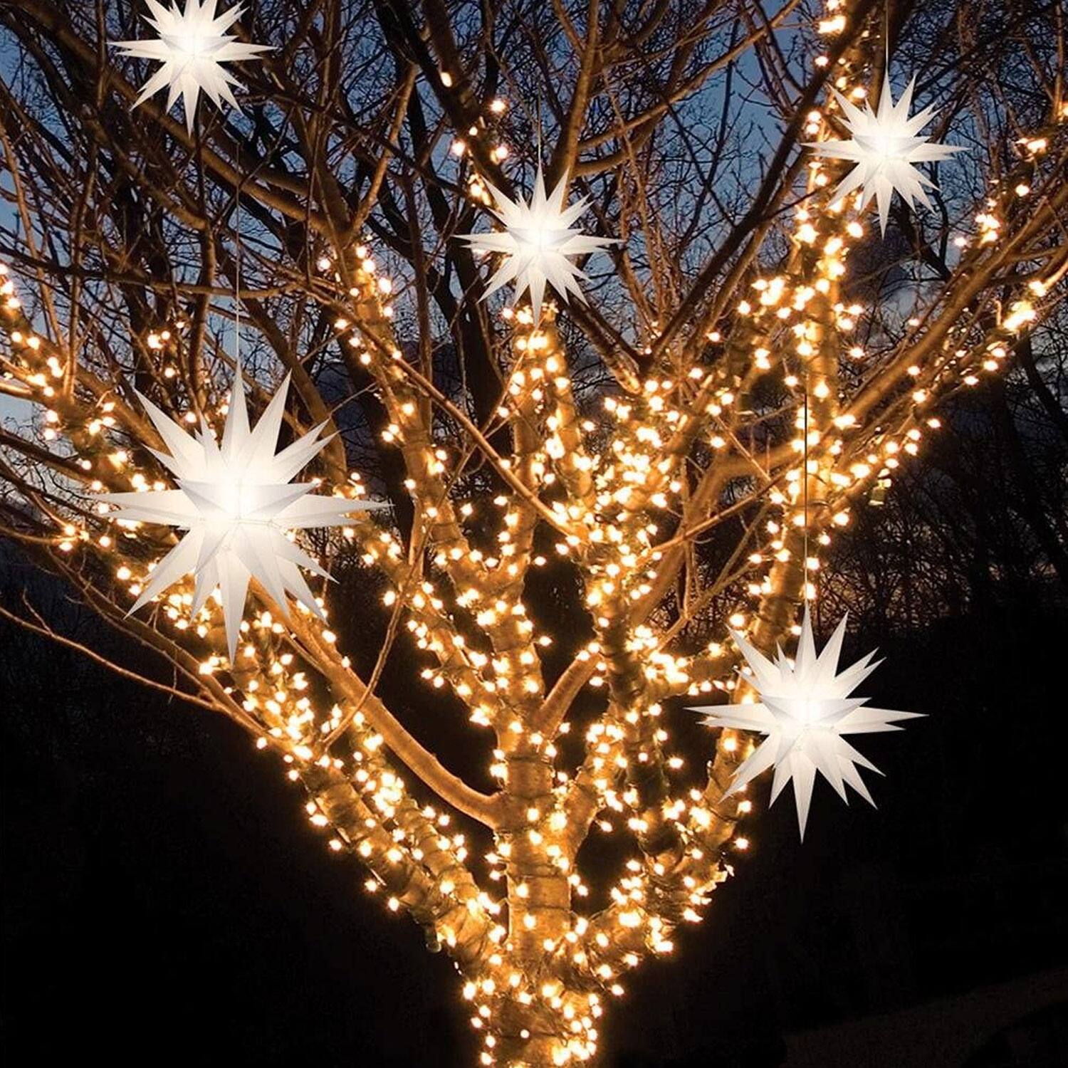 Alt View 5. Keystone Holiday - Keystone Holiday Outdoor 21" Prelit LED Christmas Holiday Star, White - Multicolor.