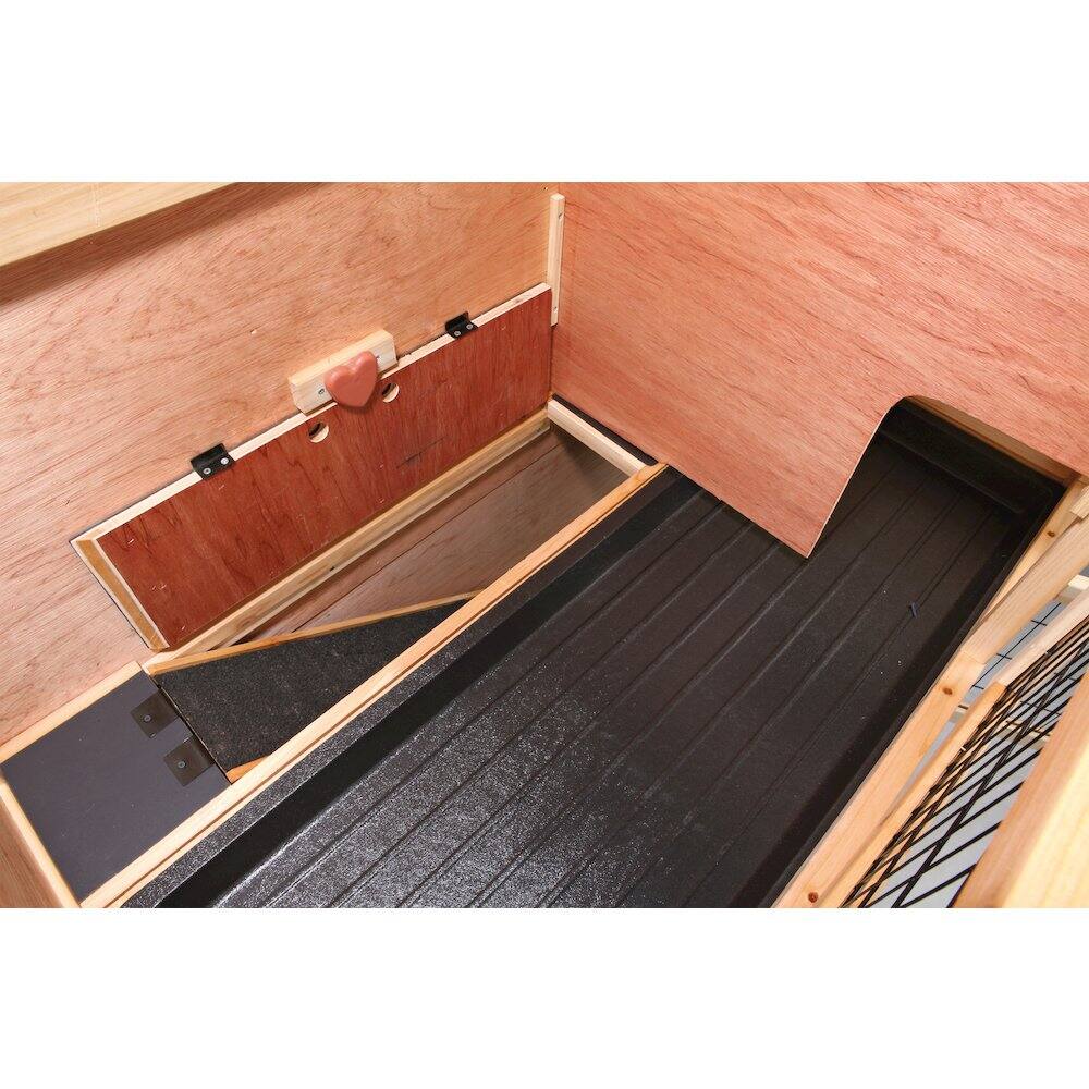 Alt View 2. TRIXIE - Natura Double Weatherproof Outdoor 2-Story Wooden Animal Hutch - Natural.