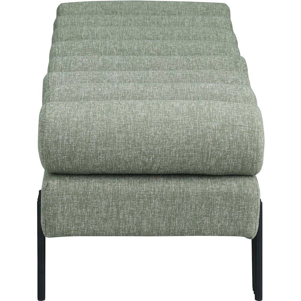 Alt View 3. Meridian Furniture - Akeela Green Linen Textured Fabric Bench - Green.