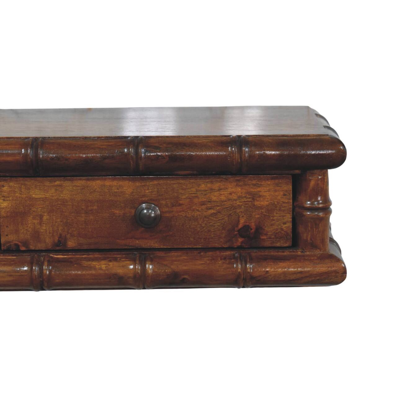 Alt View 1. Artisan Furniture - Artisan Furniture Solid Wood Bamboo Two Drawer Console Table, Brown - Brown.